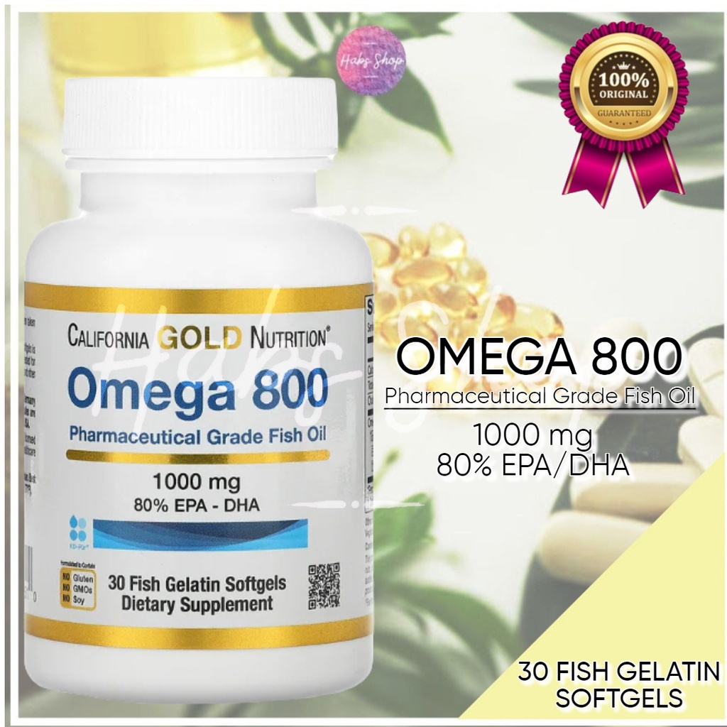 California Gold Nutrition Omega 800 Pharmaceutical Grade Fish Oil 1,000 ...