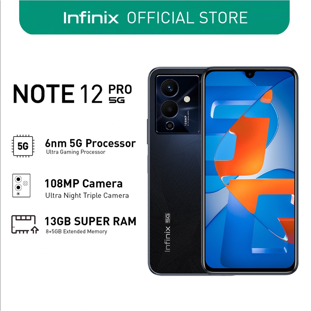 Infinix Note 12 Pro 5g 8gb 128gb 108mp Camera 67 Fhd True Color Amoled Display Shopee 