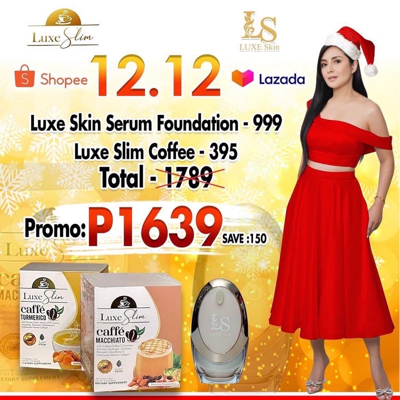 Luxe Skin Serum Foundation + Luxe Slim Coffee Macchiato and Turmerico Shopee Philippines