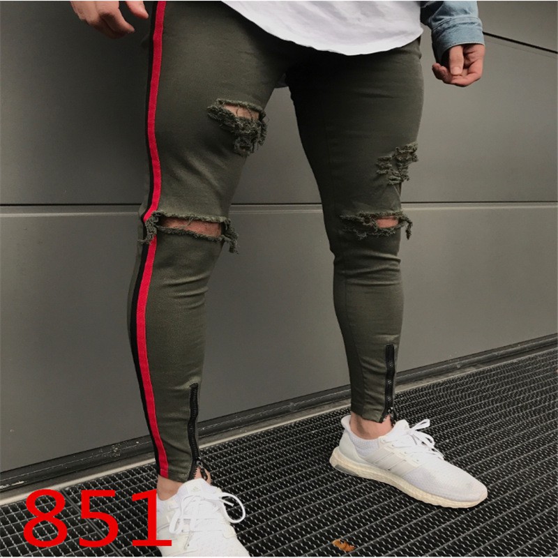 red side stripe jeans mens