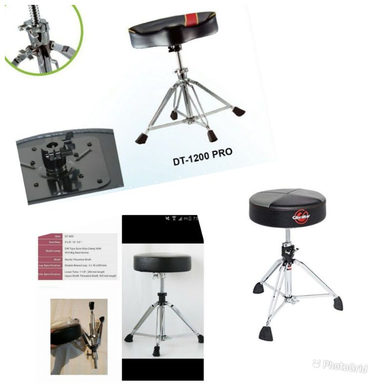 Gibraltar 5608 BLACKSMITH TAIWAN DT1200 PRO DT 900 drum throne drum set