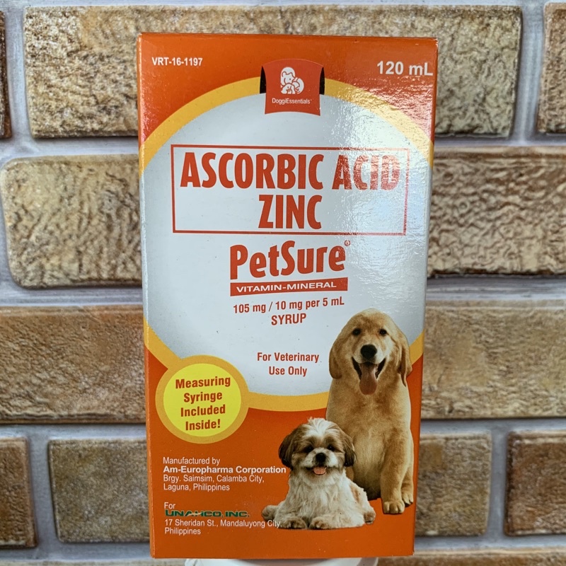 PetSure Vitamin Mineral Syrup for Dogs (Ascorbic Acid Zinc) 120ml