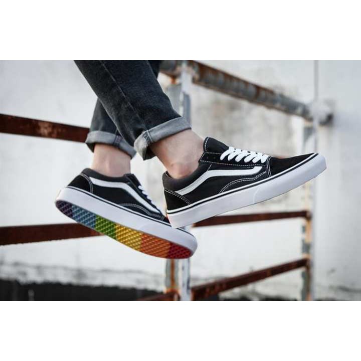 rainbow vans bottom