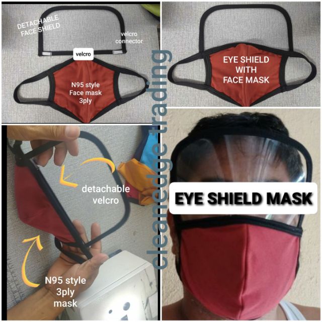 DETACHABLE EYESHIELD WITH FACE MASK 3PLY N95 STYLE Shopee Philippines
