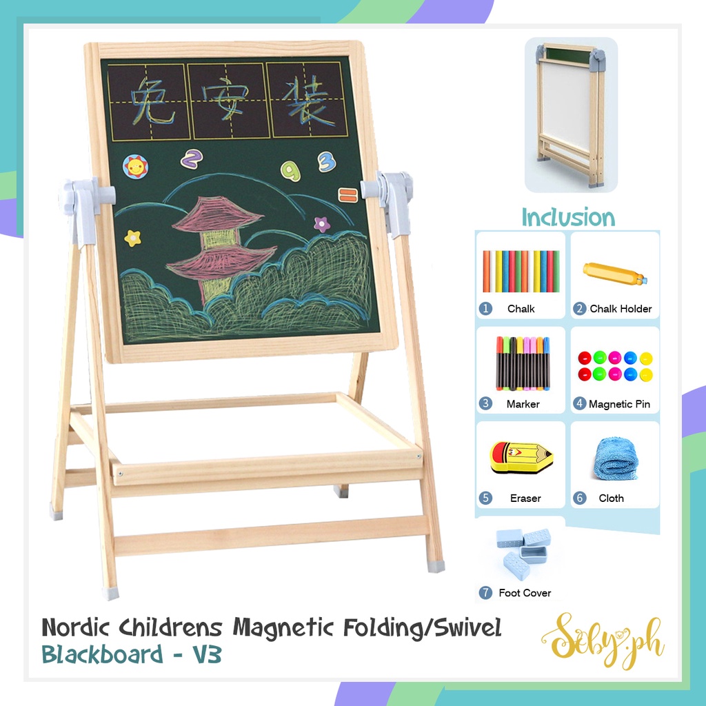 SOBY PH Nordic Childrens Easel Board V3/V5 Wooden Vertical