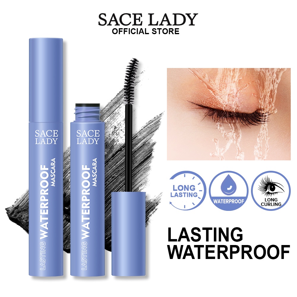 SACE LADY Waterproof Mascara Extra Black Long-Lasting Thick Lengthening ...