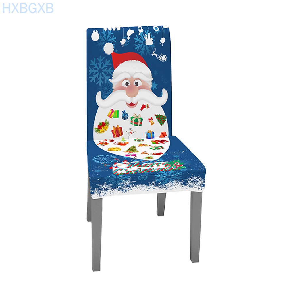 HXBG Christmas Themed Chair Cover Home Restaurant Dining Chair Printed