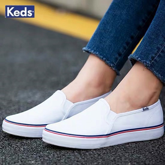 ◕♧❁Keds （free two pairs of socks ）classic women shoes canvas white fashion  casual comfortable | Shopee Philippines