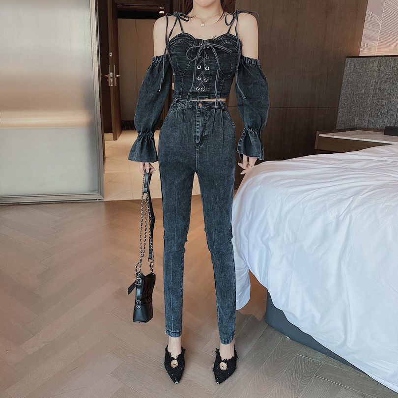 black jumpsuit jeans