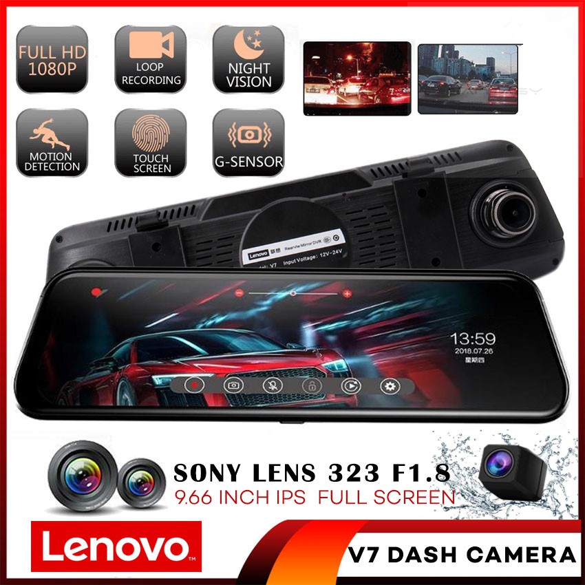 10 Mirror Dashcam Full HD Touch Screen Streaming Media Car Camera Dual 1080P Dash Cam Front and Rear Camera Dash Cam 