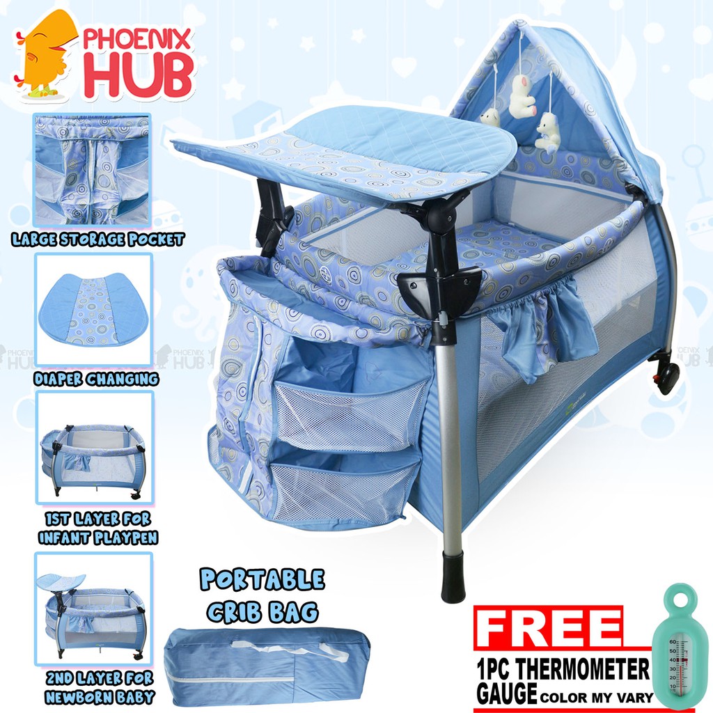 Phoenix Hub KDD-992GT Baby Crib Play Yard Playpen Baby Nursery Center ...