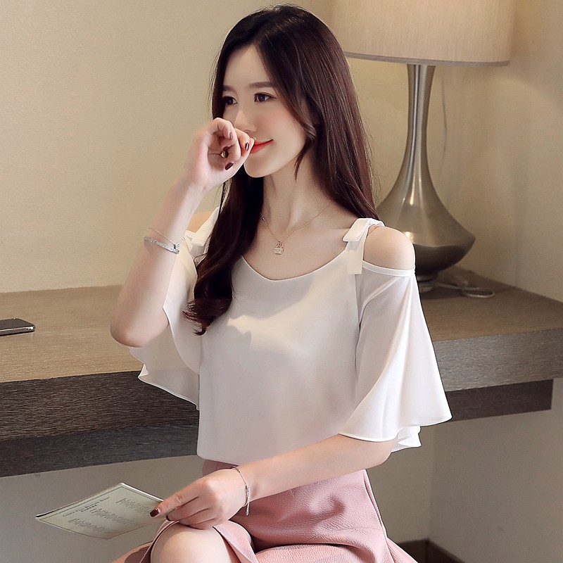 Bestlook Casual Women Summer Blouse Korean Style Short Sleeve Off ...