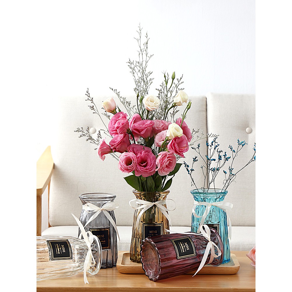 Transparent Glass Vase Living Room Dried Flower Vase Shopee