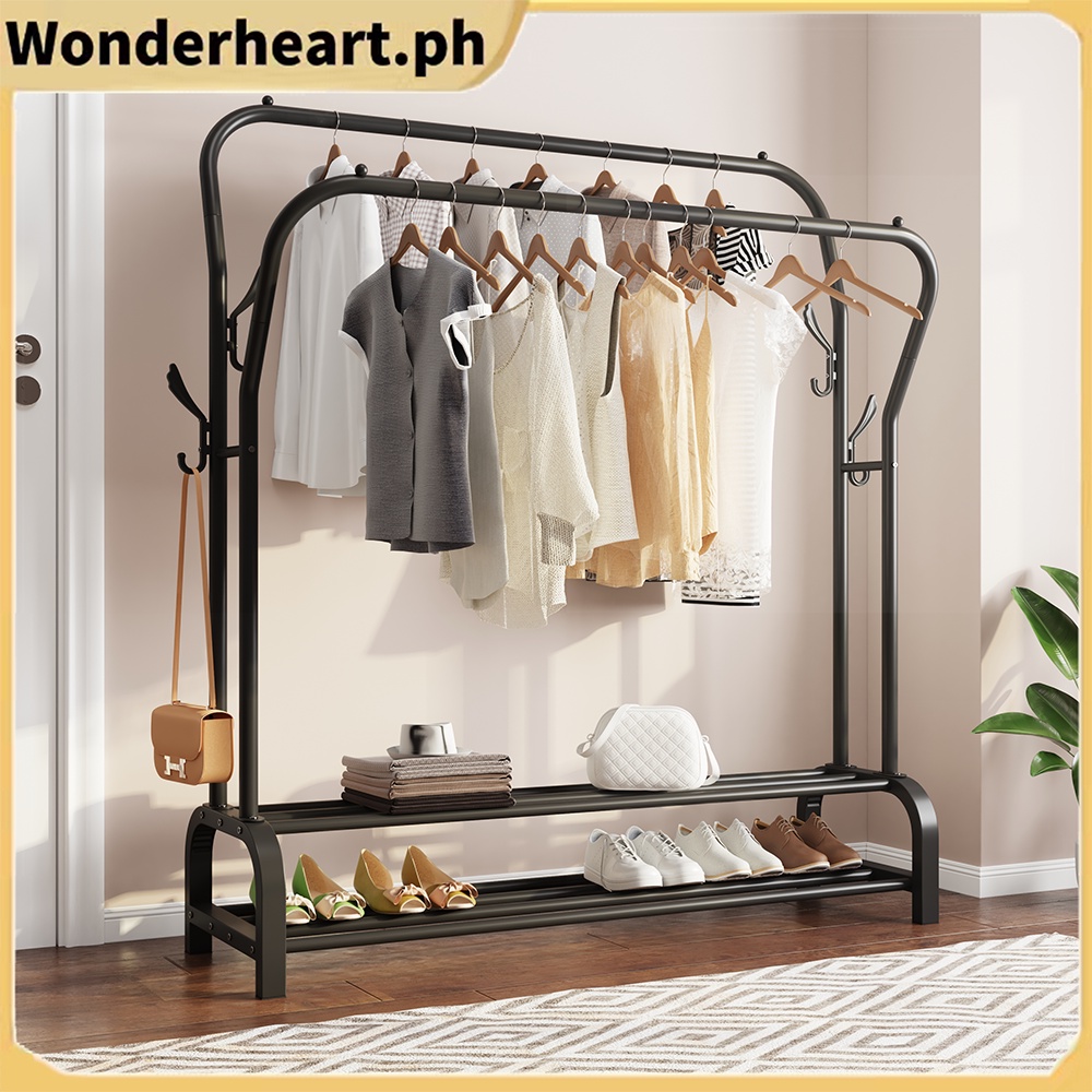 TOP Drying Laundry Rack with Castors Dryer Rack Double Rail Hanging ...