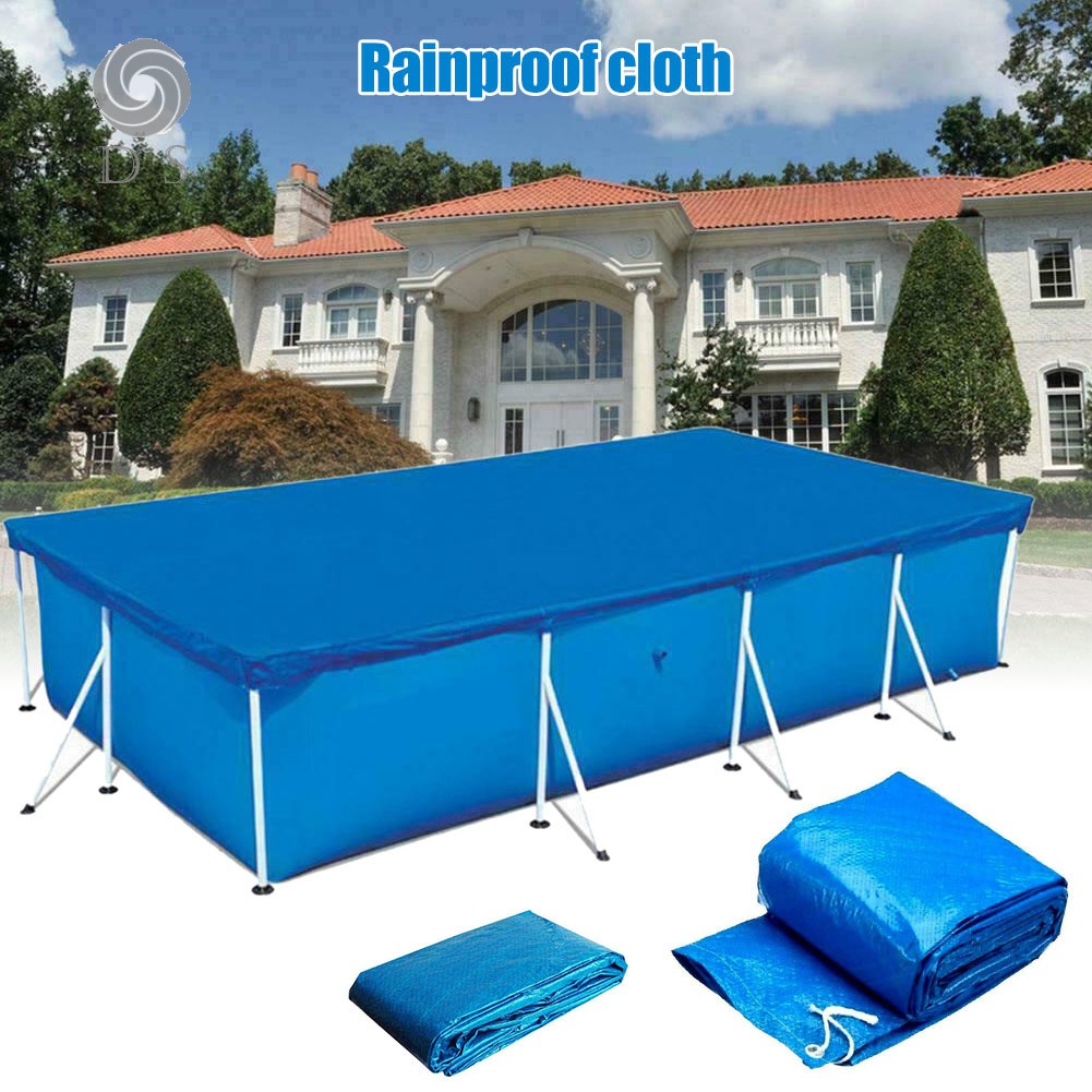 Rectangle Above Ground Swimming Pool Dust Cover UV-Resistant Outdoor Waterproof 