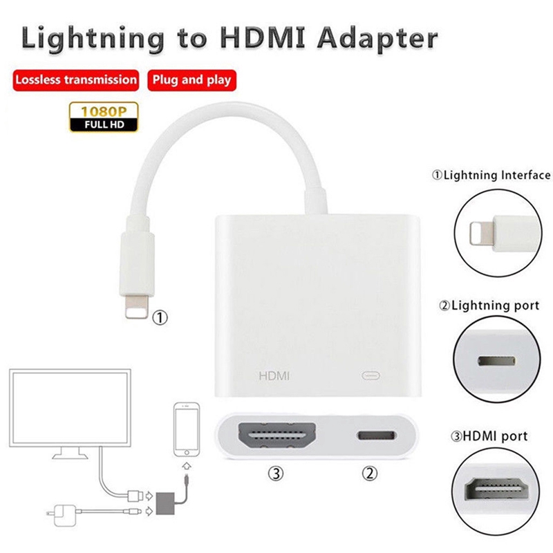 Lightning to HDMI / VGA Adapter iPhone | Shopee Philippines