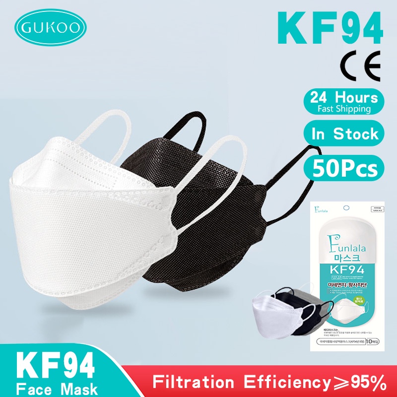 50Pcs KF94 Reusable Original Washable KF94 facemask KF94 For Women Men