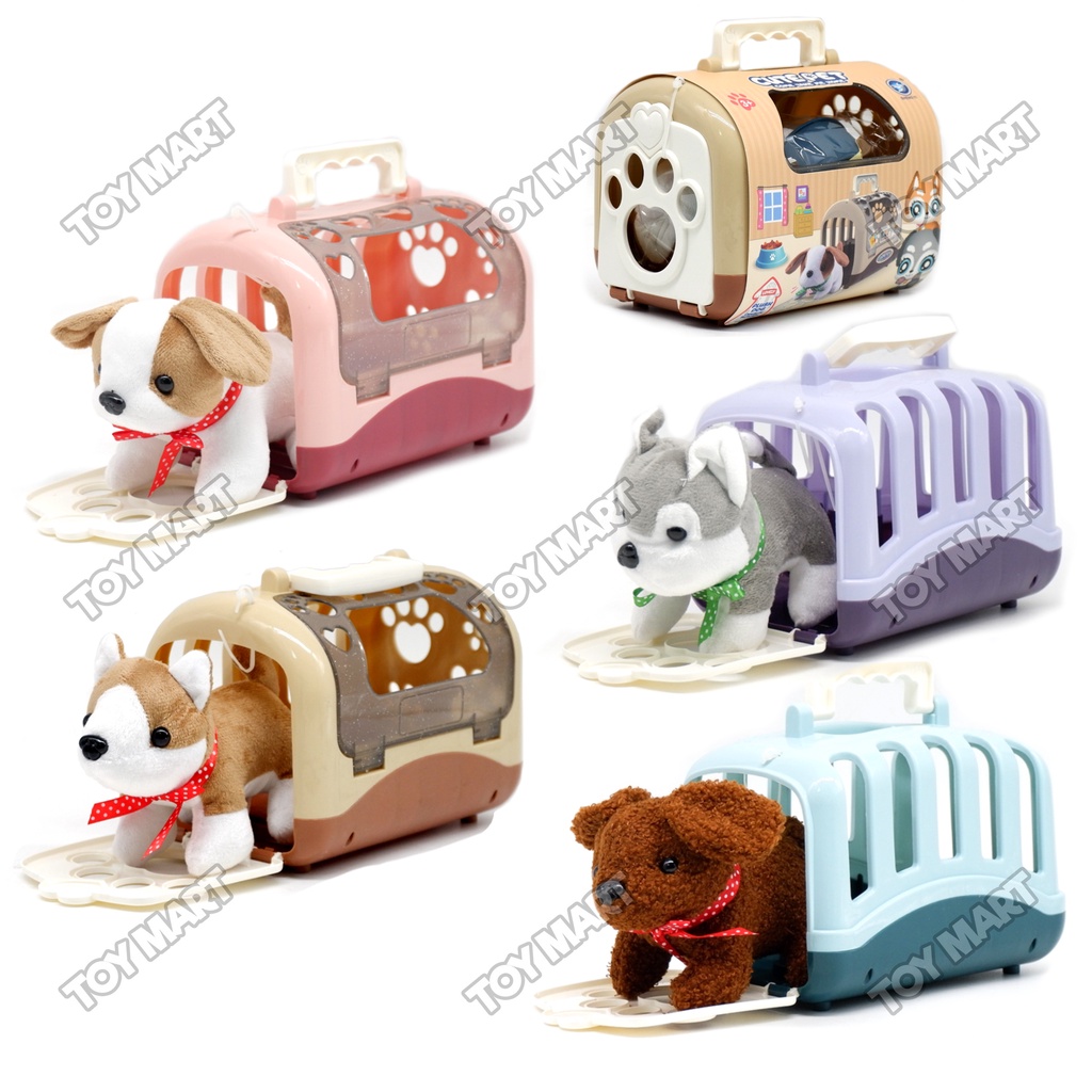 My Cute Puppy Dog with Pet Carrier and Accessories Simulation Plush