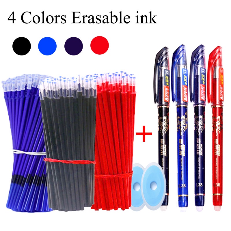 50 Pcs Red Blue Black Ink Refill Rods Limited 2 Sweet Pens Erasable Gel Pen 2 