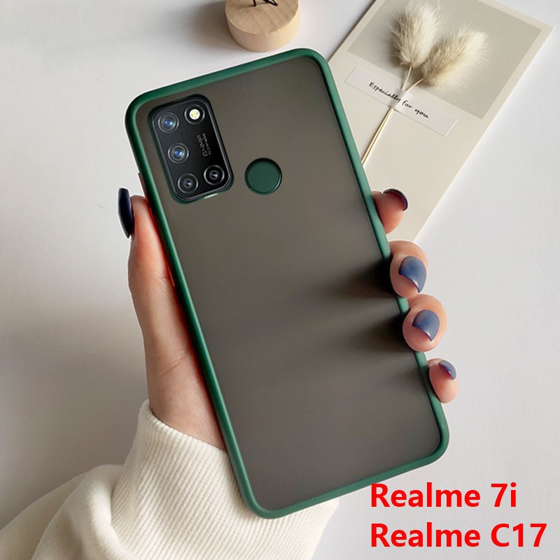 Realme C25 C25s C21y C15 C11 C12 Narzo 30a Shockproof Silicone Matte Clear Hard Phone Case Cover 9015