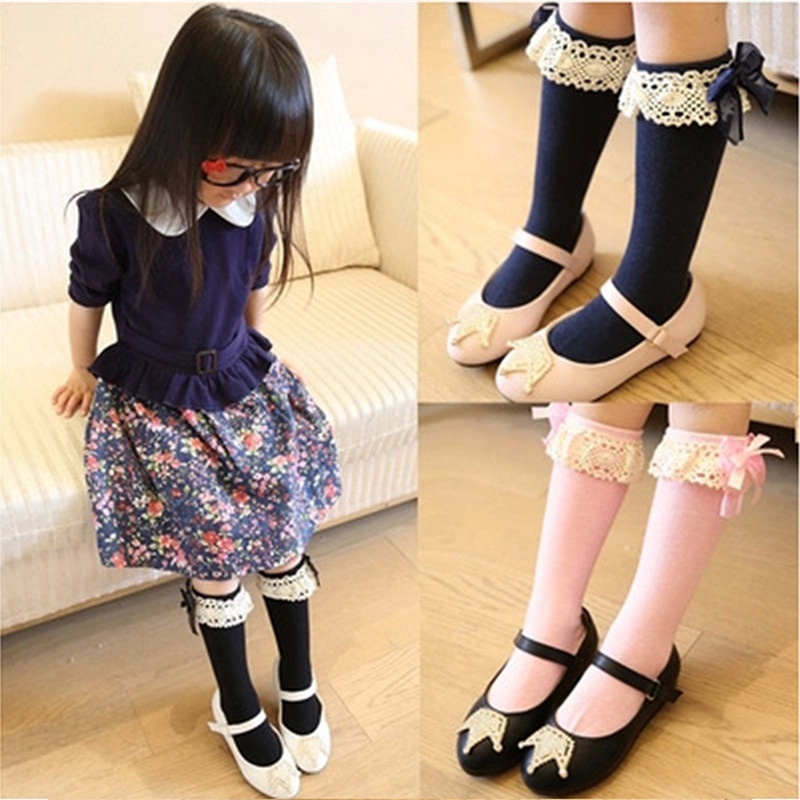 baby lace knee high socks