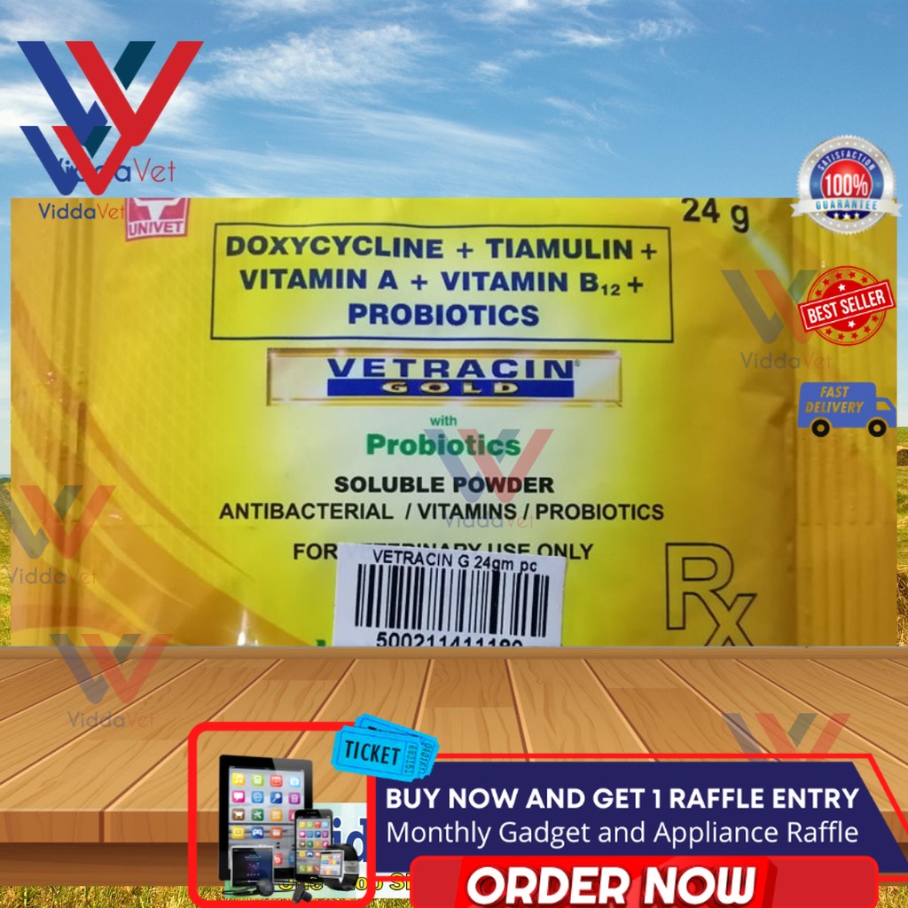 [5g/24g] VETRACIN GOLD with Probiotics / Viddavet Livestock swine pigs poultry Vitamins for