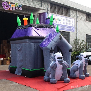 ヅβ ⋮Customized 5x4x4.2 Meters Halloween Decorations Inflatable Haunted House For Kids Game Toys - BG #5
