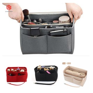 【local delivery】Felt Purse Insert Organizer Portable Cosmetic Bag Handbag Organizer Makeup Organizer