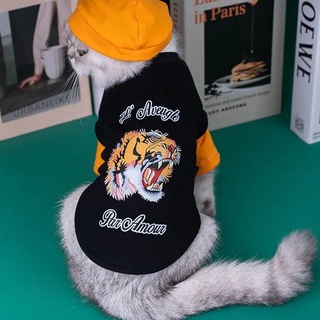 【 Free Hat 】 Cat Clothes Spring Autumn New Style Tiger Year Handsome Thin Sweatshirt Small Dog C #3