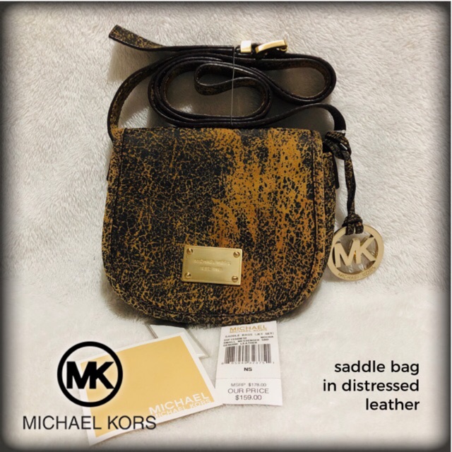 distressed brown michael kors bag