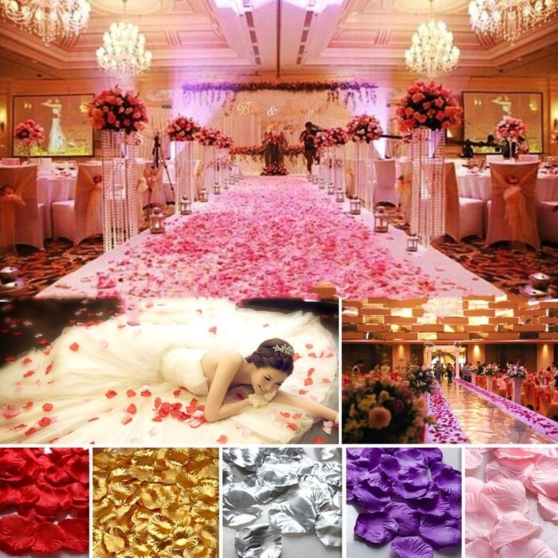 wedding table decoration ceremony 5x5cm.100pcs Rose petals pink 
