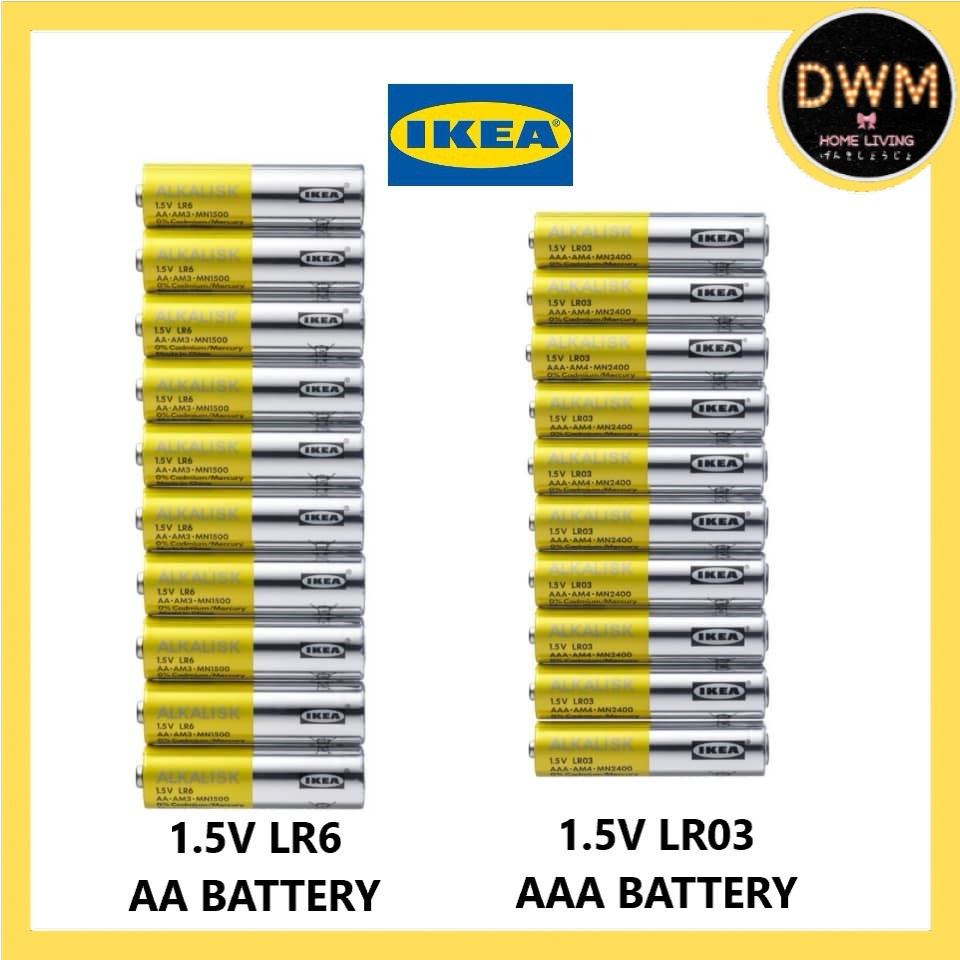 Pieces Ikea Alkalisk Battery V Ikea Battery Alkaline Battery Lr Aa Battery Lr Aaa