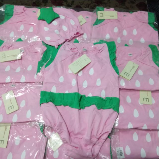 baby girl strawberry romper