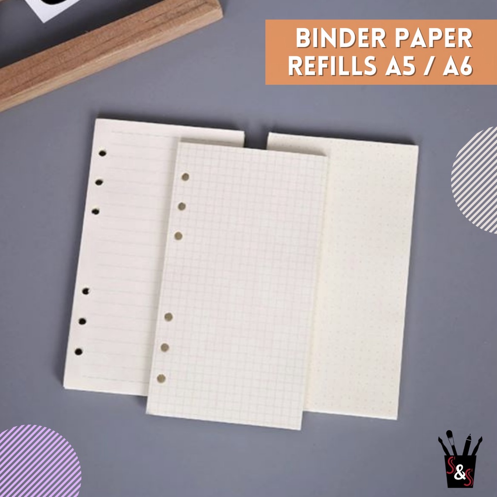 Loose Leaf Binder Notebook Paper Fillers Refill Pages A5 A6 45 