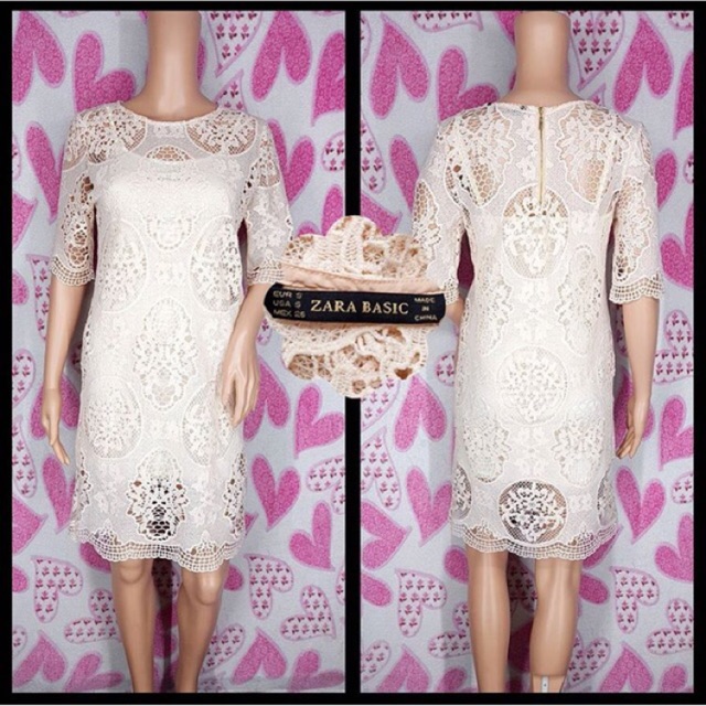 zara nude lace dress