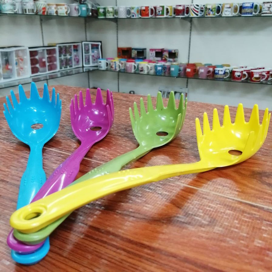 Plastic Pasta Fork Ladle Claw Noodle Spoon Pasta tong spaghetti fork 1pc |  Shopee Philippines