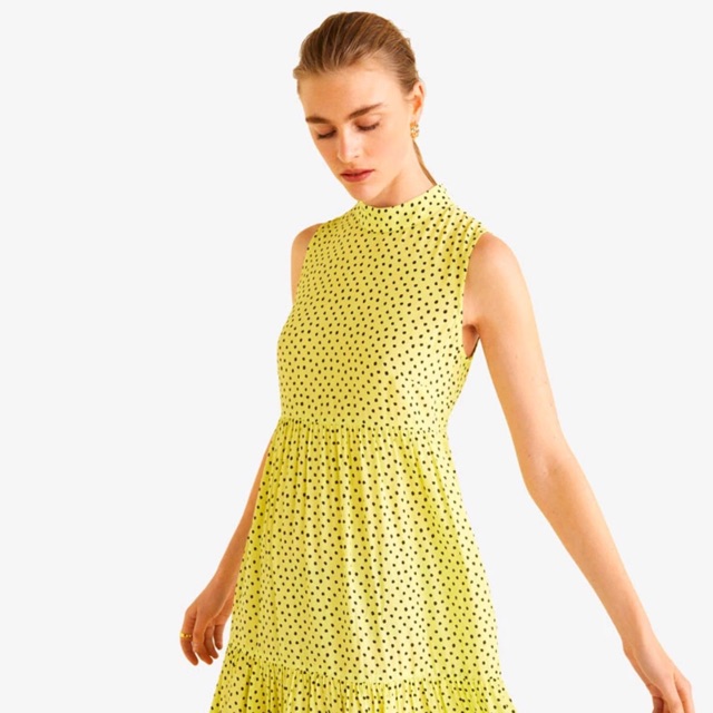 mango polka dot midi dress