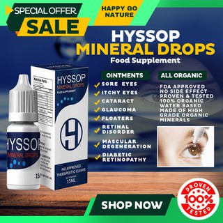 3 Bottles Hyssop Mineral eyedrops (15ml) Cataract/ Glaucoma/ Pugita sa mata /Dry Eyes / Retinal Di