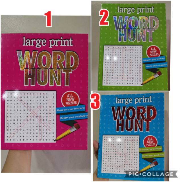 Word Hunt/Word Search Puzzles book in Large Print Shopee Philippines