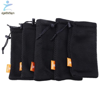 [In Stock]HAWEEL 5-Pack Nylon Mesh Drawstring Storage Pouch Bag - 3.5 x 7.3 Inch Multi Purpose Travel & Outdoor Activity Pouch for Cell Phone,Sunglass,Electronic Gadgets(Black)