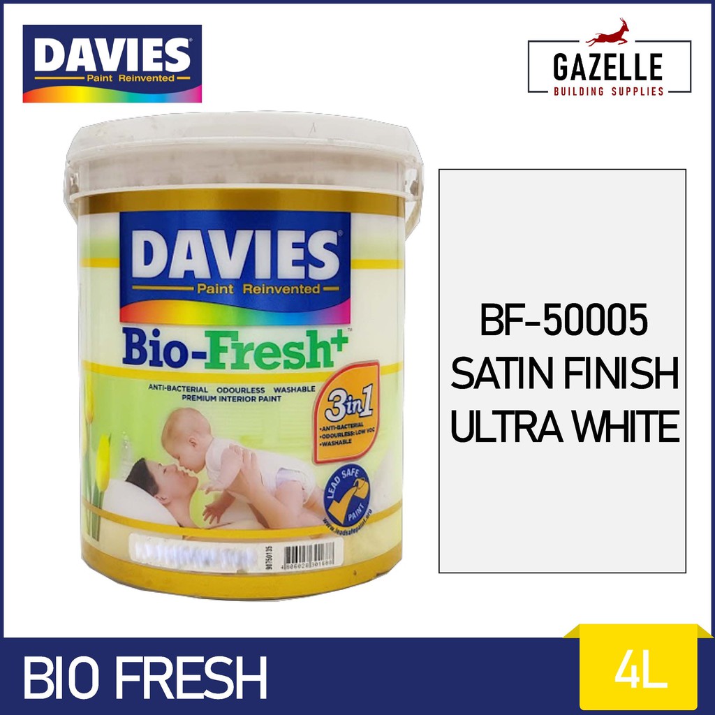 Davies Bio Fresh AntiBacterial , Odorless and Washable Paint Satin
