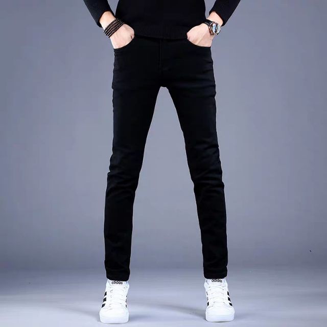 black slim straight jeans