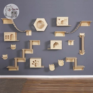 ✐✺✟[35 styles] DIY wall cat climbing frame cat jumping platform solid wood cat jumping platform cat