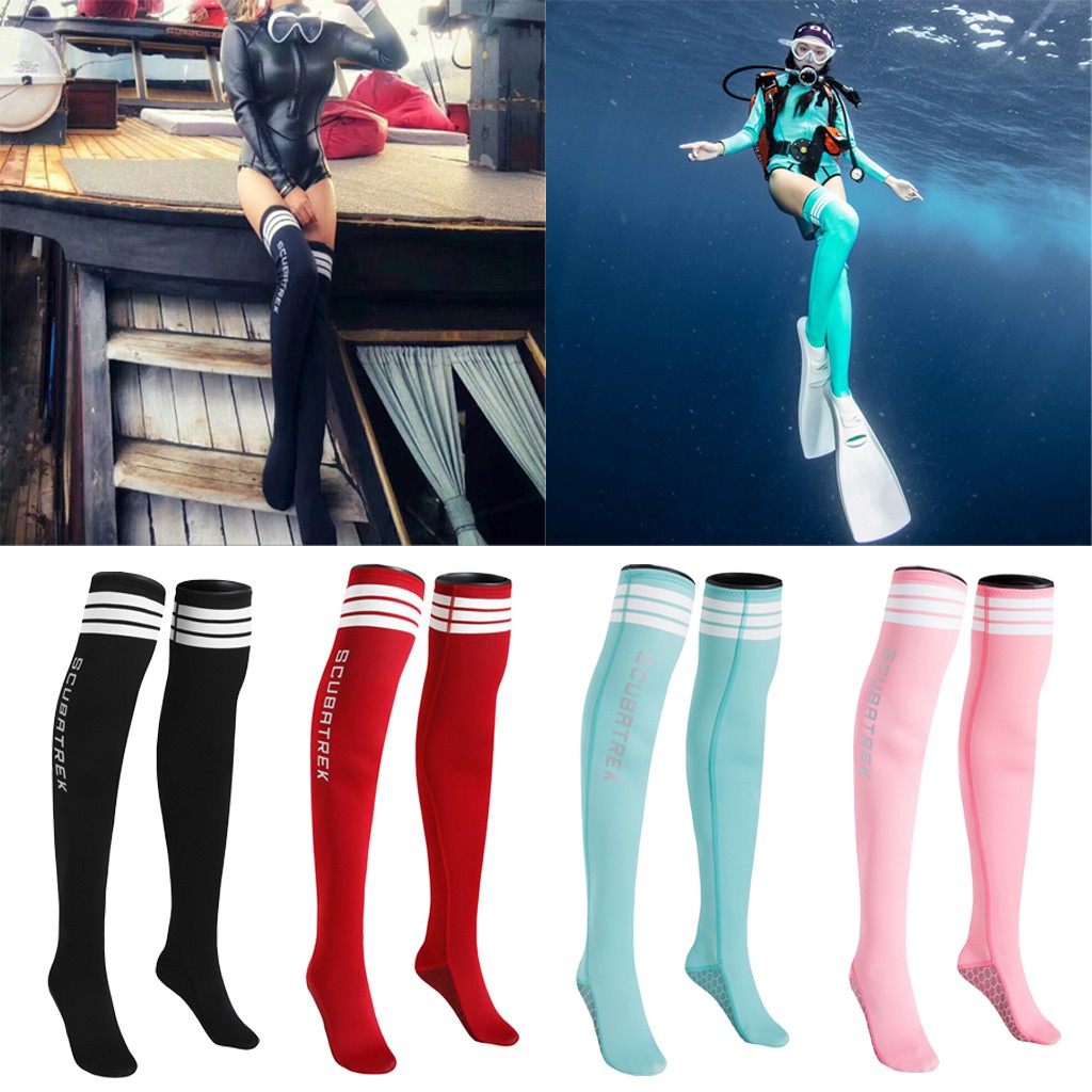 Perfeclan Women WetSuit 1.5mm Long Diving Sock Warm Non-Slip Stocking Boot 