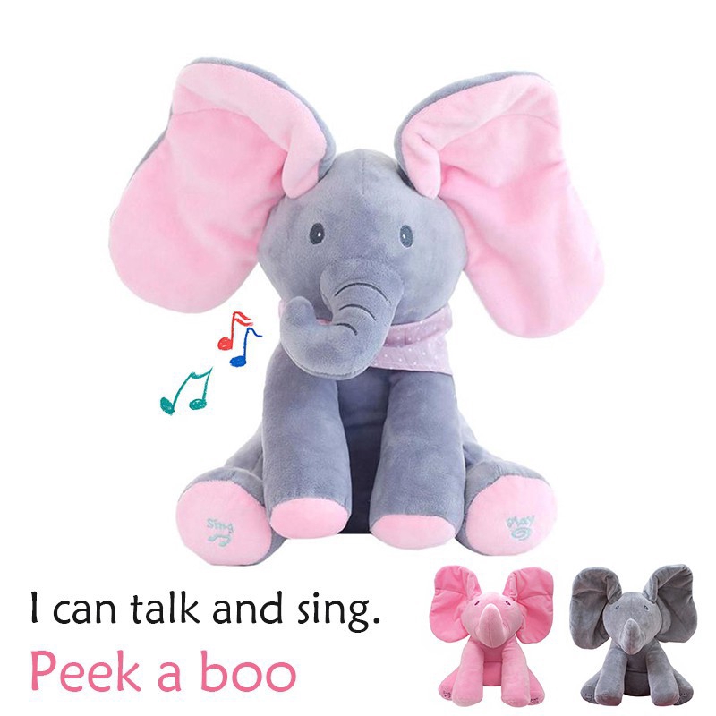 peek a boo elephant plush toy