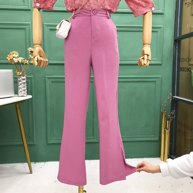 high waisted split trousers