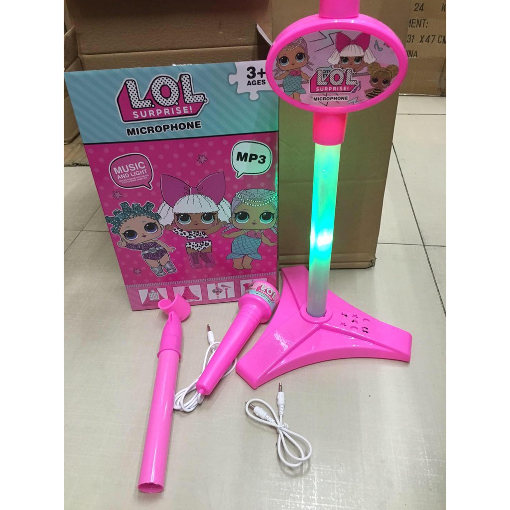 Microphone With Stand Can Connect MP3 Real Echo Sounds Toys Shopee