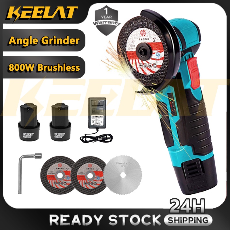 KEELAT Mini Rechargeable Portable Cordless Angle Grinder Battery ...