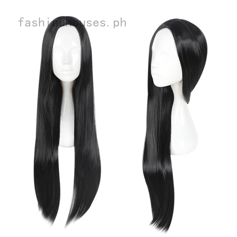 70cm Women Long Hair Wig Heat Resistant Black Straight Hair Cosplay Wig  Newest | Shopee Philippines