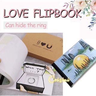 [Coisíní] Hand-flip Book With Ring Hidden Couple Confession Gift Diy Romantic Valentine's Day Gift Boyfriend Girlfriend Anniversary Gift Wedding Proposal Surprise